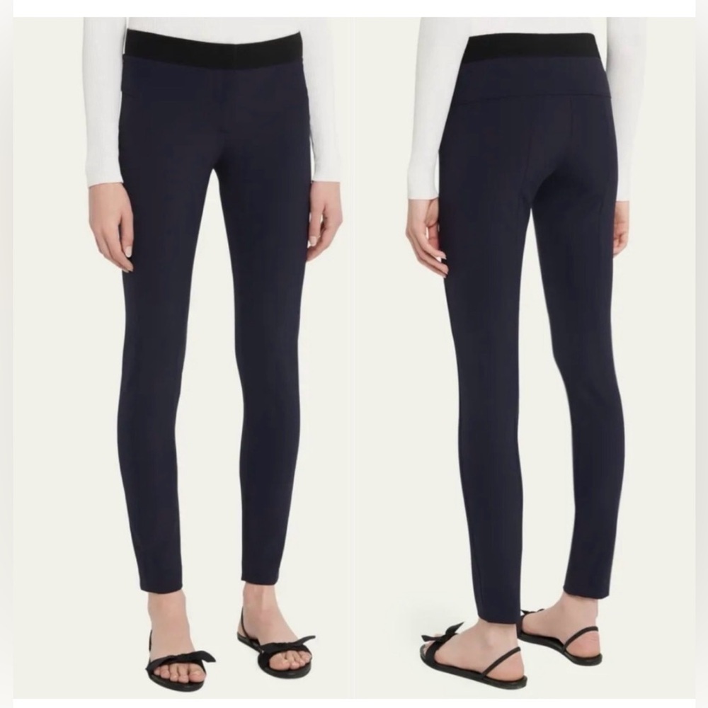 Veronica Beard Scuba Skinny Navy Blue Crop Preppy Classic Pants Size 4